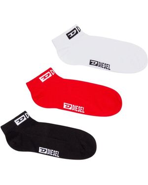 DIESEL SKM-SAX THREEPACK CALZINO - Rosso