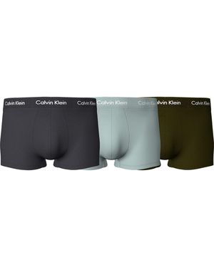 Calvin Klein 3er Pack Boxershorts Low Rise Trunks Unterwäsche - Grün
