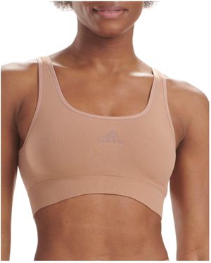 adidas Reggiseno da Donna Senza Fili Elasticizzato Micro Lounge - Marrone