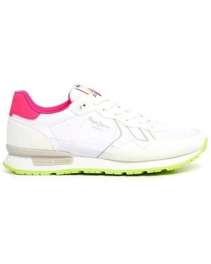 Pepe Jeans Brit Neon W Sneaker - Weiß