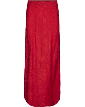 Vero Moda VMBINNE HW Ankle Skirt WVN GA Maxirock - Rot