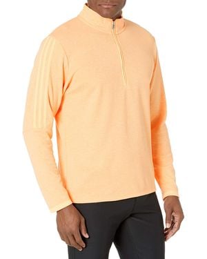 adidas Golf 3-stripes Quarter Zip Pullover - Orange