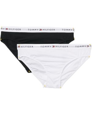 Tommy Hilfiger Braguitas Chicas Pack de 2 con Logotipo en la Cintura - Blanco