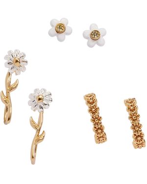 ALEX AND ANI Gänseblümchen Ohrring 3er Set - Mettallic
