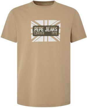 Pepe Jeans Credick T-shirt Voor - Naturel