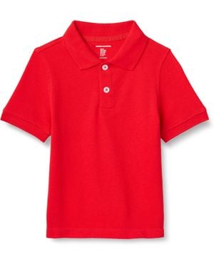 Amazon Essentials Polo de Uniforme de Piqué de ga Corta Niño - Rojo