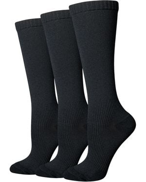 Amazon Essentials Chaussettes de Compression Non Médicales à Hauteur du Genou - Graduées, Au-dessus du Mollet , 3 Paires, - Noir