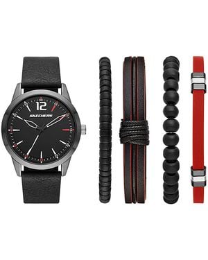 Skechers Analog Quarz Uhr mit Polyurethan Armband SR9066 - Schwarz