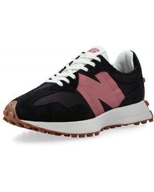 New Balance 327, Sneaker Mujer, Black/Moonbeam, 37 EU - Negro