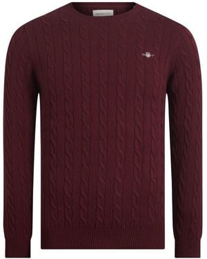 GANT Cotton Cable C-neck Pullover Jumper - Red