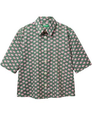 Benetton Camicia 5q6sdq07o Shirt - Grey