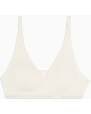 Emporio Armani Essential Studs Removable Pads Bralette Beige M - Weiß