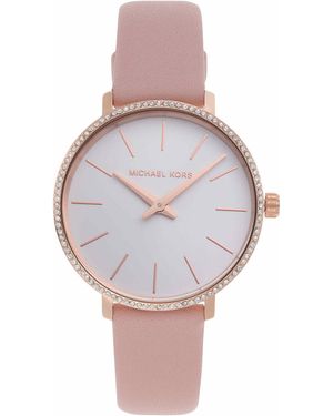 Michael Kors Pyper orologio al quarzo analogico con cinturino in pelle rosa per donna MK2803 - Bianco