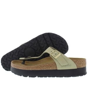 Birkenstock Gizeh Pap Flex Platform Leather Shoes - Blue