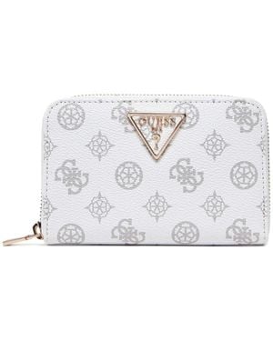 Guess Laurel Zip Around Wallet M White Logo