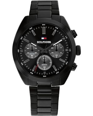 Tommy Hilfiger Reloj Cronógrafo de Cuarzo para Hombre con Correa de Acero Inoxidable Negra - 1710724 - Negro