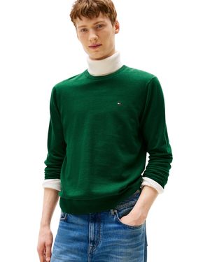 Tommy Hilfiger Pullover Essential Cotton mit Rundhalsausschnitt - Grün