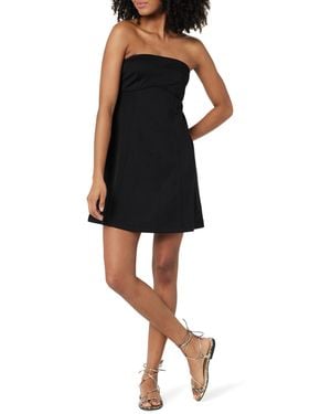 The Drop Vienna Strapless Babydoll Mini Dress Robes - Noir