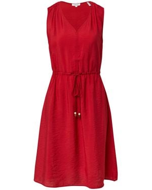 S.oliver Kurzes Kleid aus Strukturiertem Viskosemix mit Binde-Detail mohnrot 42