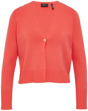 S.oliver Kurzer Feinstrick-Cardigan aus Viskosemix mit Knopf korallrot 38