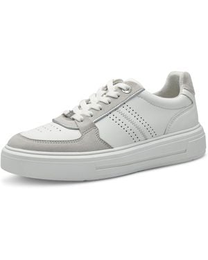 S.oliver Sneaker flach aus Leder mit Dicker Sohle - Weiß