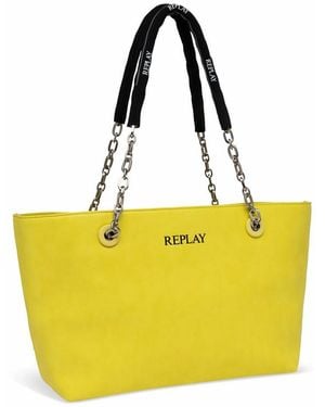 Replay Women's Bag Made Of Faux Leather - Yellow