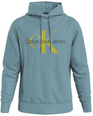 Calvin Klein Jeans Hoodie Seasonal Monologo Regular Hoodie mit Kapuze - Blau