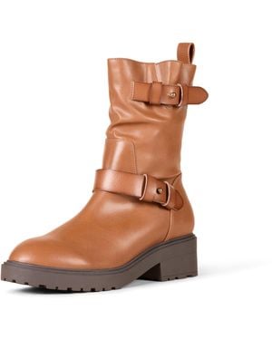 Amazon Essentials Cropped Biker Boot - Brown