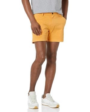 Amazon Essentials Slim-fit 5" Flat-front Comfort Stretch Chino Short - Yellow