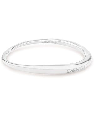 Calvin Klein Braccialetto rigido da donna Collezione ELONGATED DROPS in Acciaio Inossidabile - Bianco
