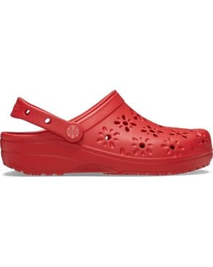 Crocs™ Classic Floral Cut-out Clog Cherry Red Size 8 Uk / 9 Uk