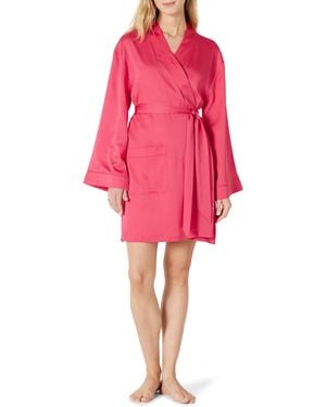 Amazon Essentials Relaxed Fit Satin-Schlafmantel - Pink