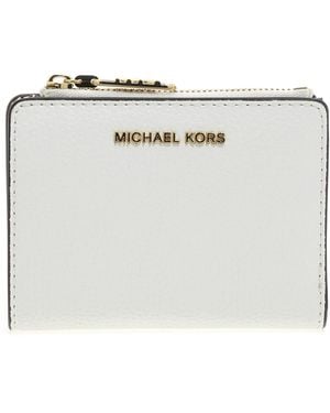 Michael Kors 32s4g8ed7l-085 Md Snap Coin Billfold Optic White Maat Ze - Wit