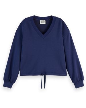 Scotch & Soda V-Neck Modal Sweatshirt - Blau