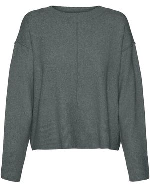 Vero Moda Vmesti-Pullover Ga Boo Maglione Lavorato a Maglia - Grigio