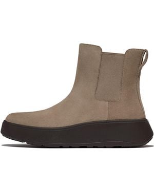 Fitflop F-mode Suede Flatform Chelsea Boots - Brown