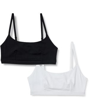 Amazon Essentials Bralette redondo de punto de algodón sin cierre Mujer - Negro