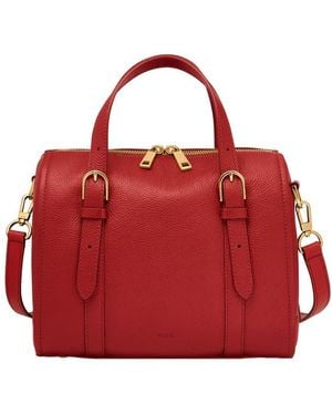 Fossil Carlie Satchel Handbag - Red