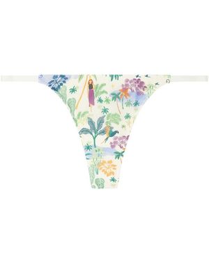 Women'secret Braga Bikini Tanga Paisaje Tropical - Azul