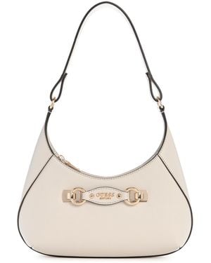 Guess Mimina Top Zip Shoulder Bag - Natural