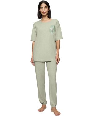 Triumph S Endless Comfort Pk Ssl 10 Co/md Pyjama Set - Green