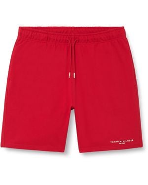 Tommy Hilfiger Small Tommy Logo Sweatshorts Mw0Mw38698 Trainingshose - Rot