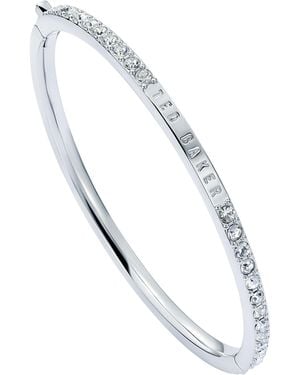 Ted Baker Claudia Narrow Crystal Hinged Bangle Bracelet For - White