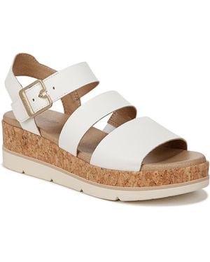 Dr. Scholls Dr. Scholl's S Once Twice Espadrille Platform Wedge Sandal White/cork 9 M - Brown