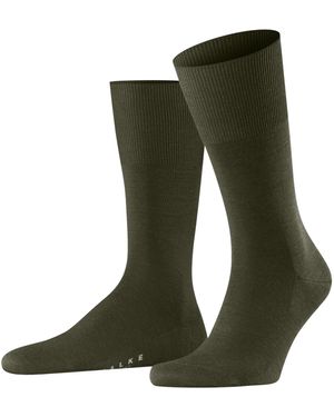 FALKE Airport M So Wool Cotton Plain Socks - Green