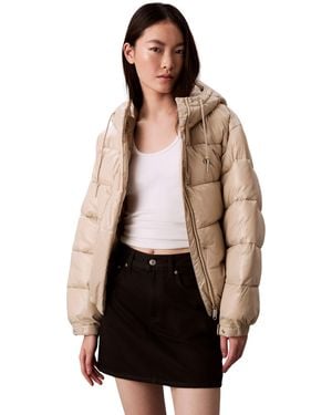 Calvin Klein Jeans Shine Puffer Jacket Lv047d505g Jackets - Black