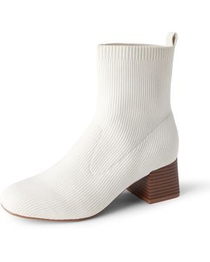 Amazon Essentials Knit Stretch Ankle Boots - White