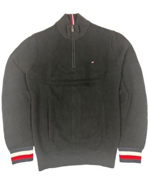 Tommy Hilfiger Pullover mit 1/4-Reißverschluss - Grün