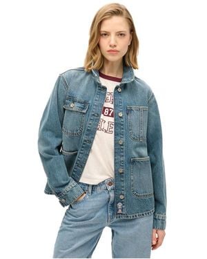 Superdry Veste en jean brodée Chore - Bleu
