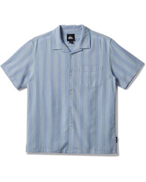 Quiksilver S Nightfall Island Short Sleeve Woven Shirt - Blue